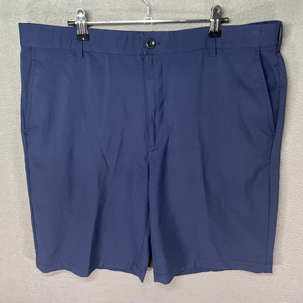IZOD Golf Mens Blue Performance Shorts Stretch Flat Front W38
